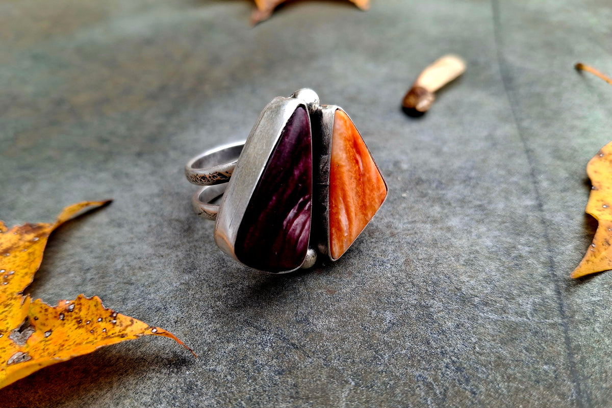 Purple/Orange Spiny Adjustable Ring