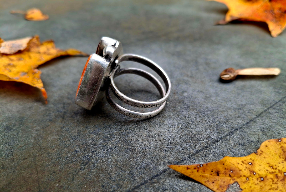 Purple/Orange Spiny Adjustable Ring