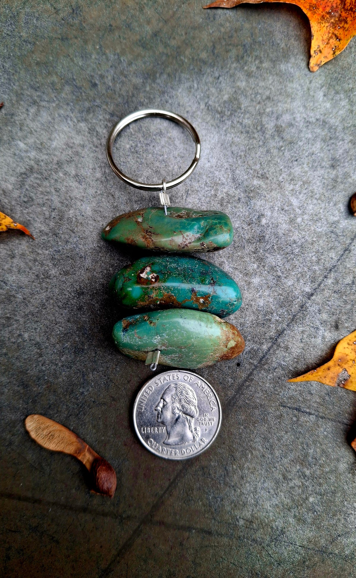Chunky Turquoise Keychain