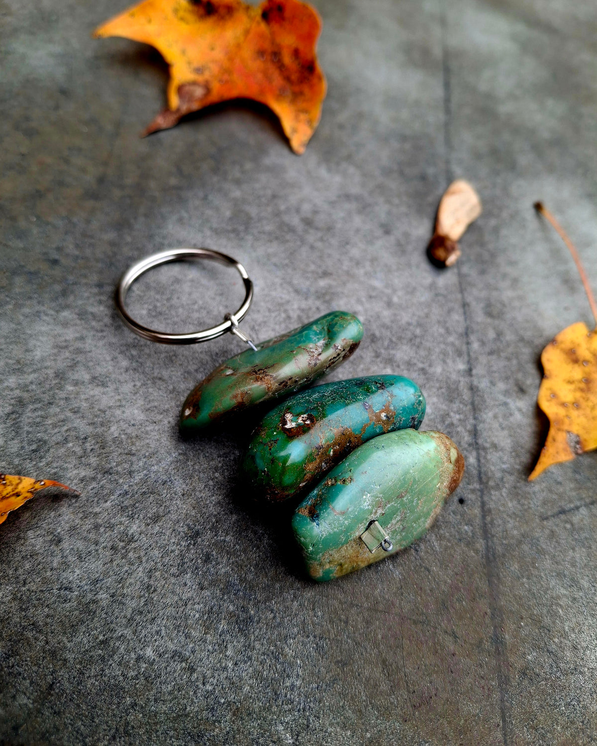 Chunky Turquoise Keychain