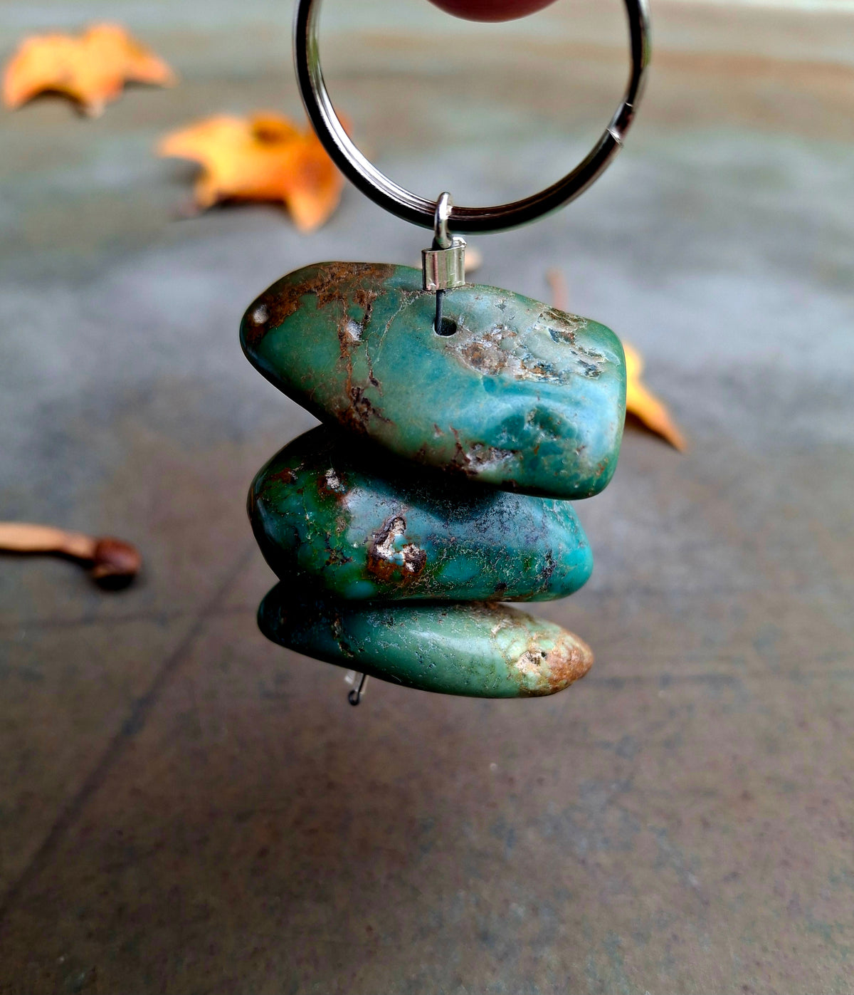 Chunky Turquoise Keychain