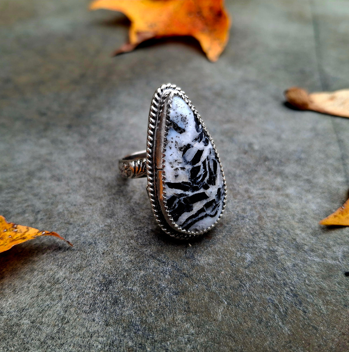 White Buffalo Adjustable Ring