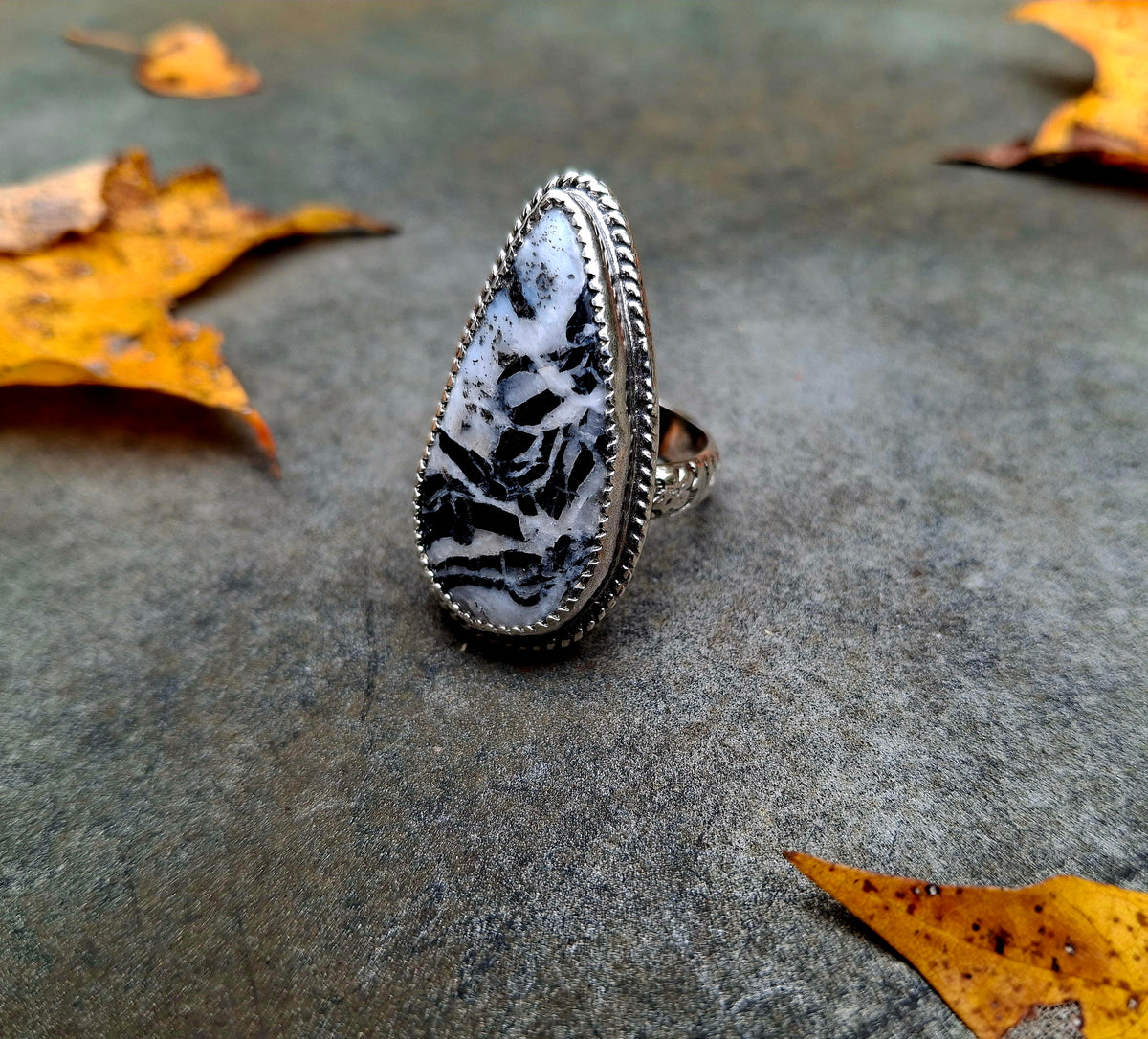 White Buffalo Adjustable Ring