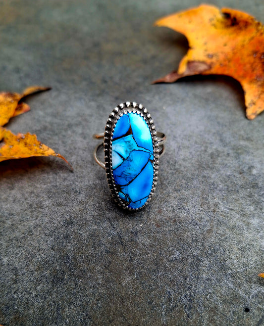 Blue Dahlia Adjustable Ring