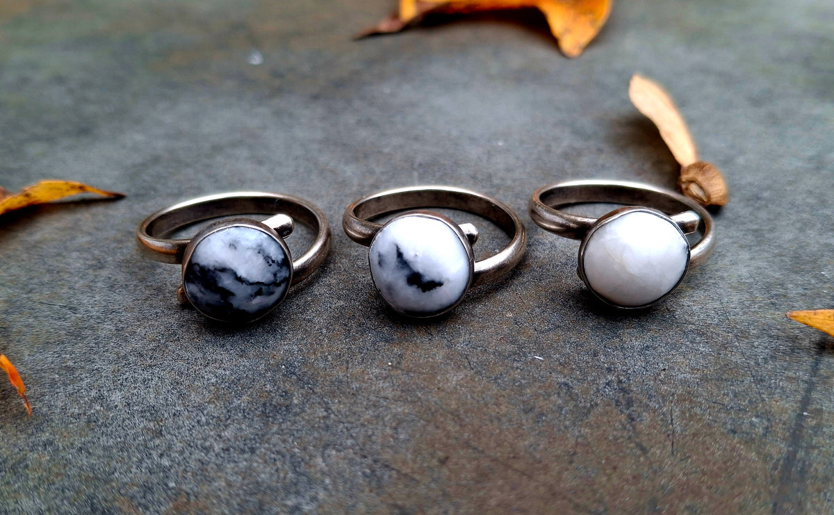 Zebra Jasper Adjustable Ring