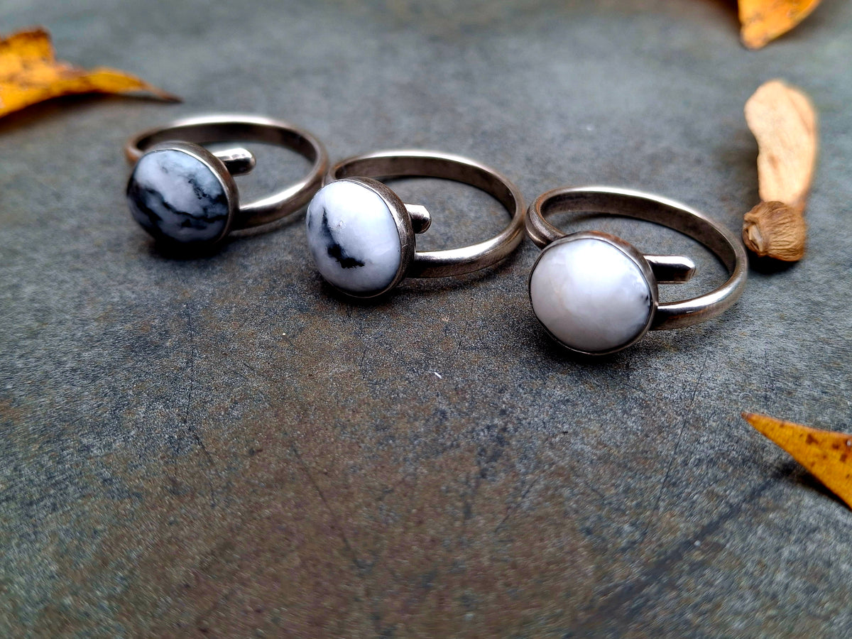 Zebra Jasper Adjustable Ring
