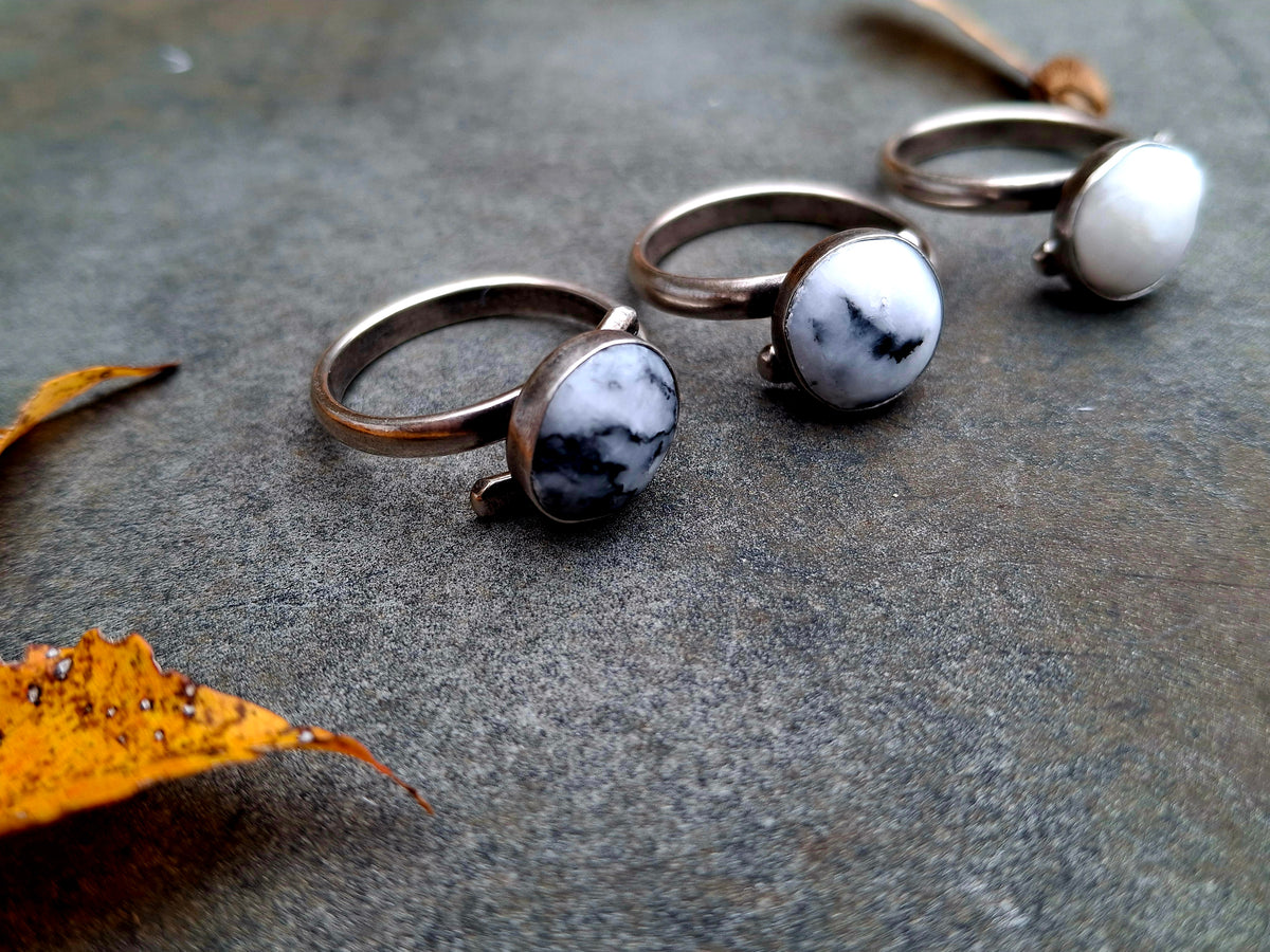 Zebra Jasper Adjustable Ring
