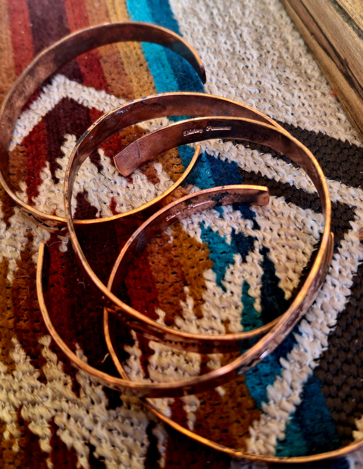 Stamped Copper Cuffs