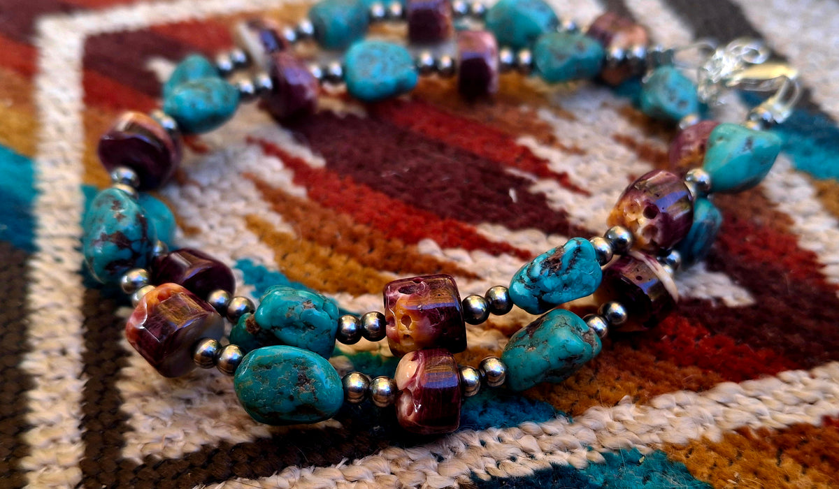 Purple Spiny/Hubei Bead Necklace