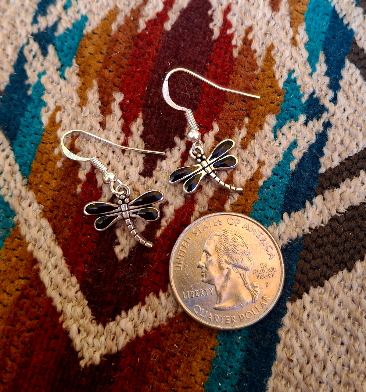 Onyx Dragonfly Earrings
