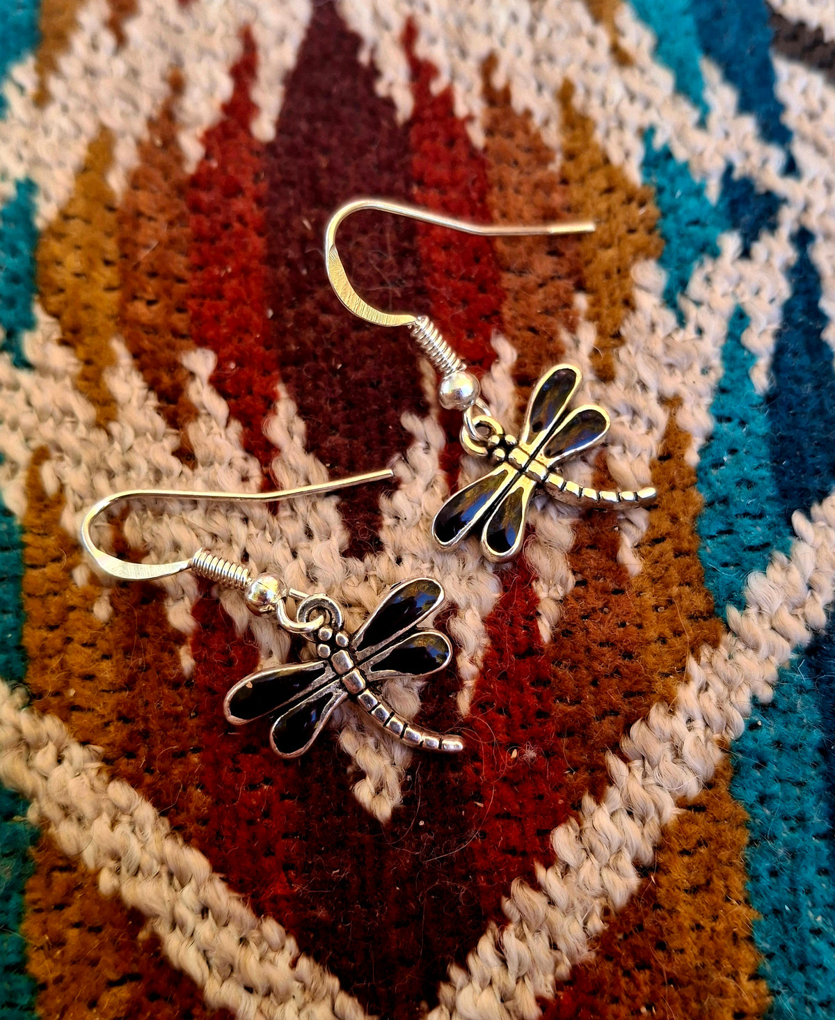 Onyx Dragonfly Earrings