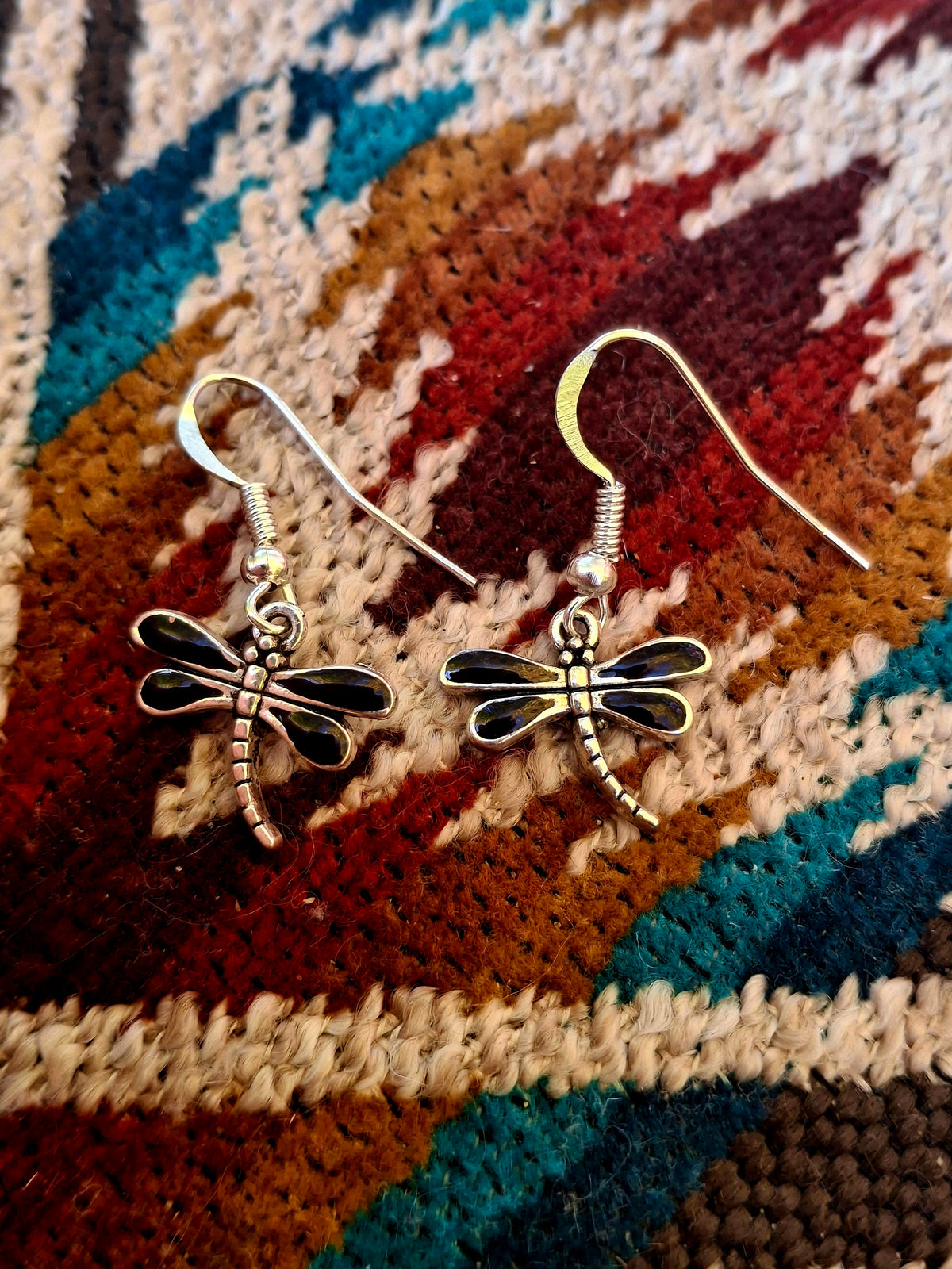 Onyx Dragonfly Earrings