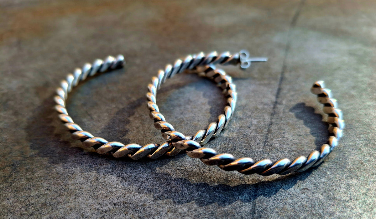 Sterling Rope Hoops