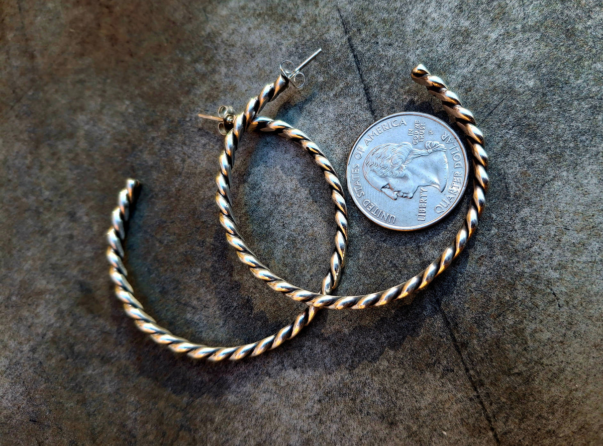 Sterling Rope Hoops