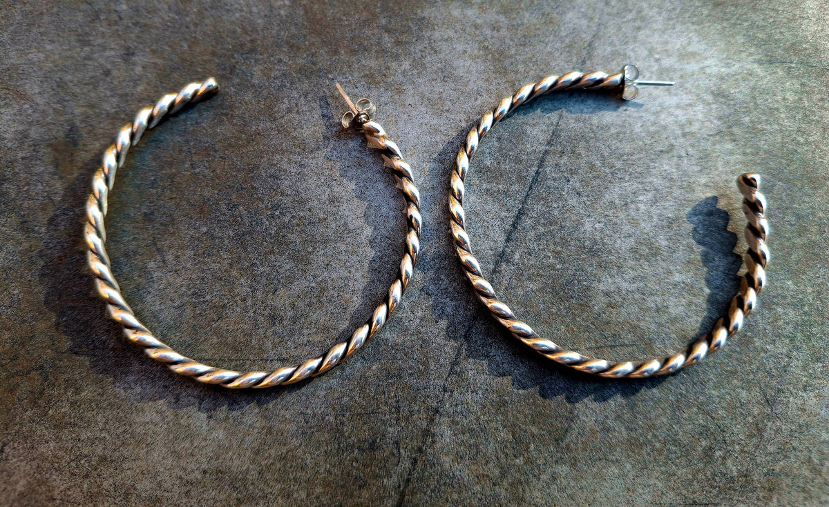 Sterling Rope Hoops