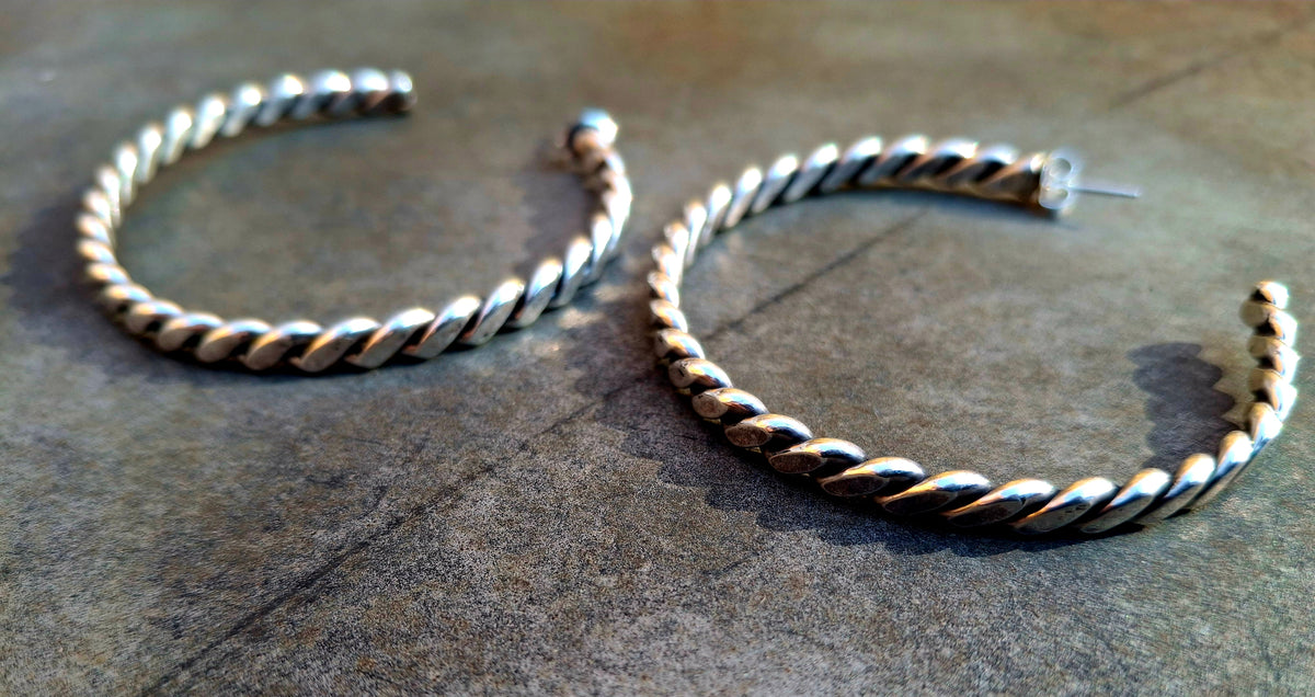 Sterling Rope Hoops