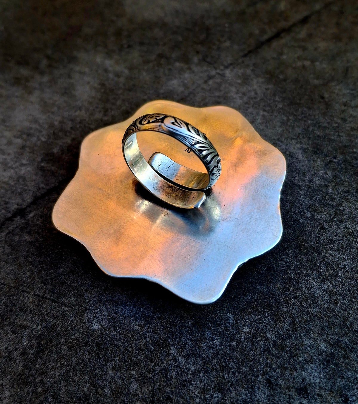Pink Conch Cluster Adjustable Ring