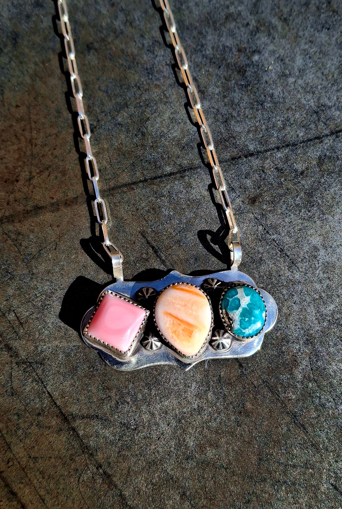Multi-Stone Bar Necklace