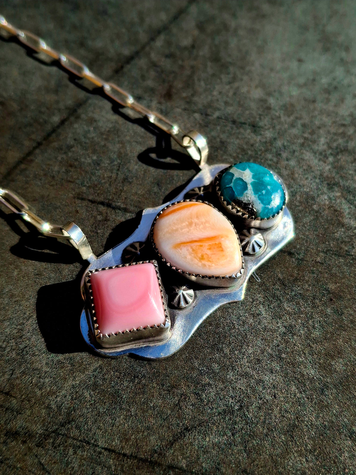 Multi-Stone Bar Necklace