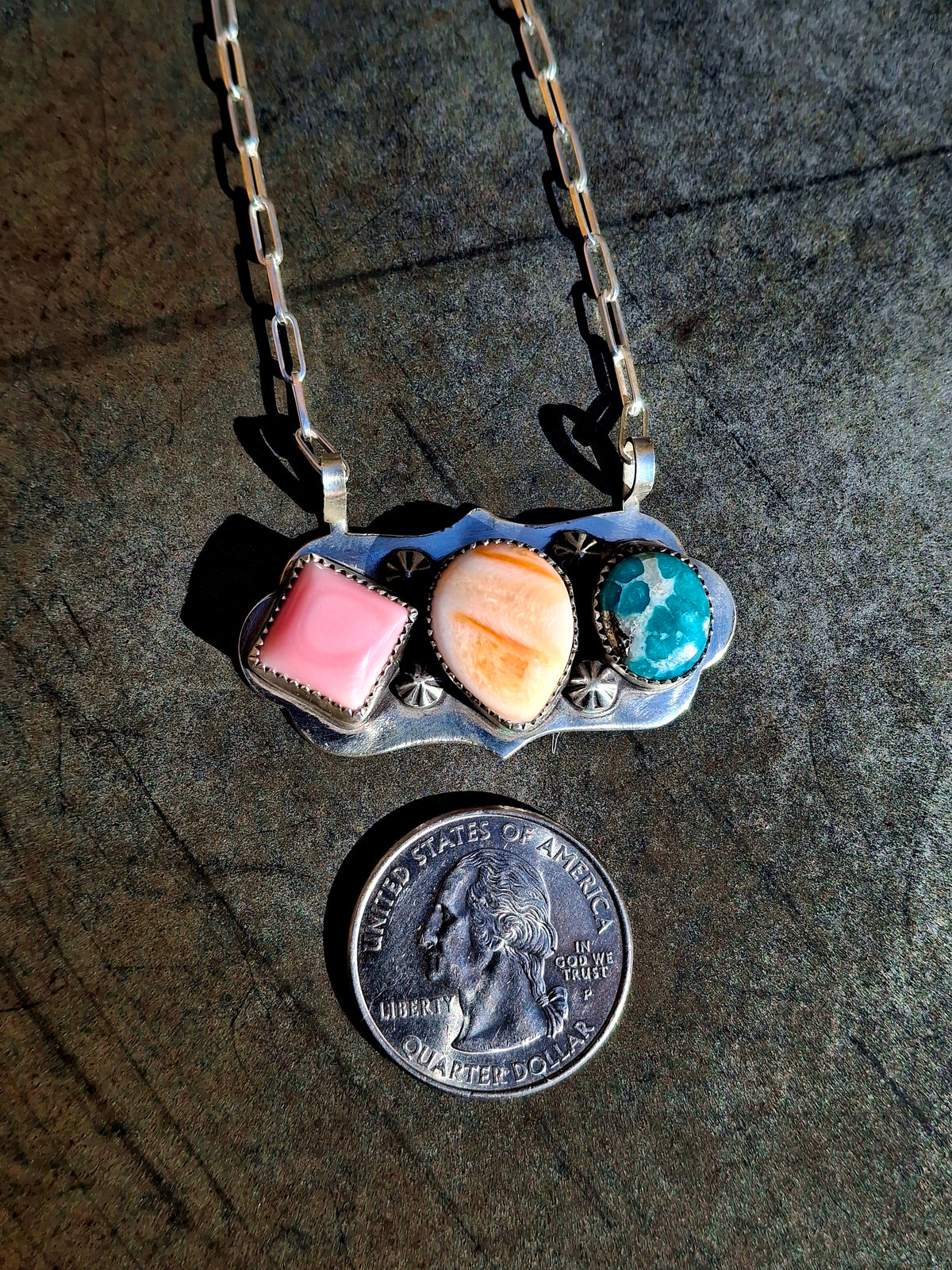 Multi-Stone Bar Necklace