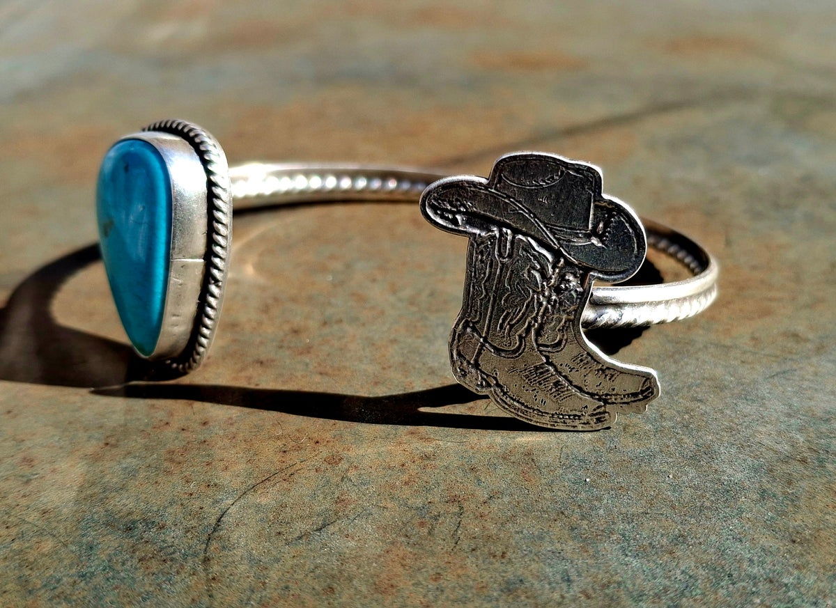 Armenian Turquoise/Boot Open Top Cuff