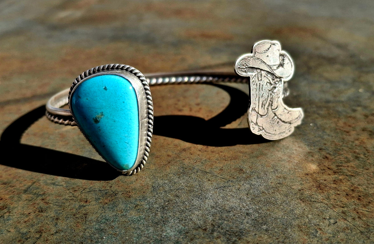 Armenian Turquoise/Boot Open Top Cuff