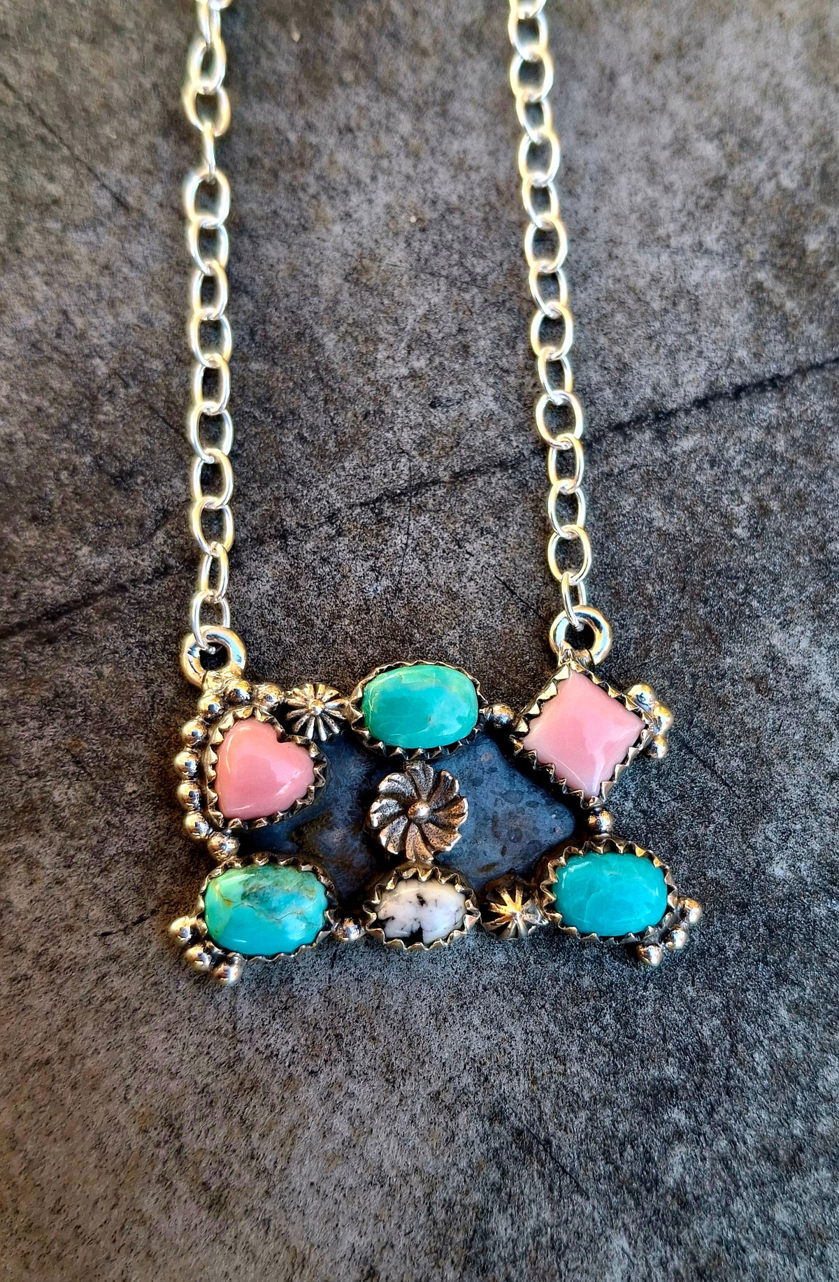 Multi-Stone Bar Necklace