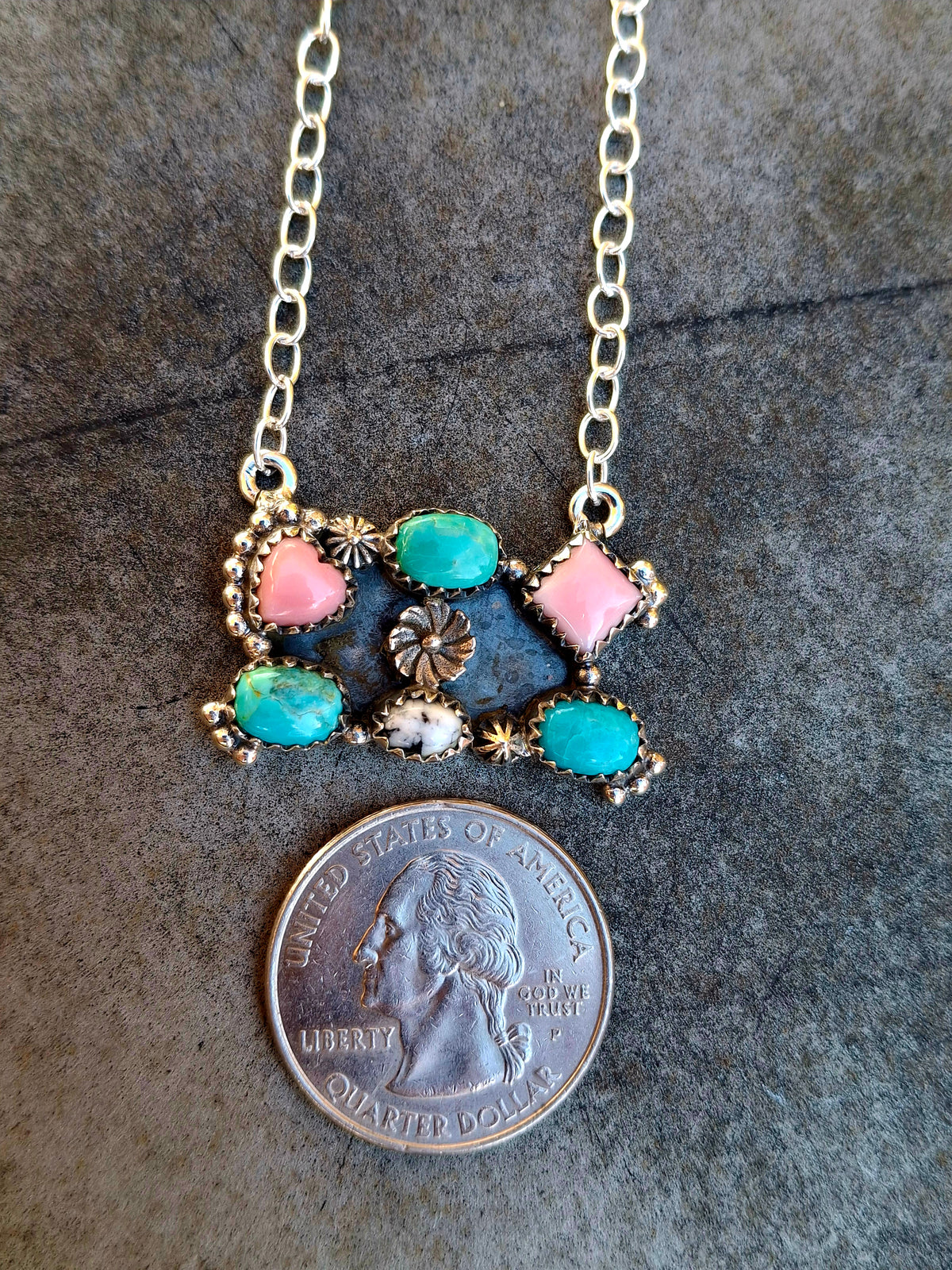 Multi-Stone Bar Necklace