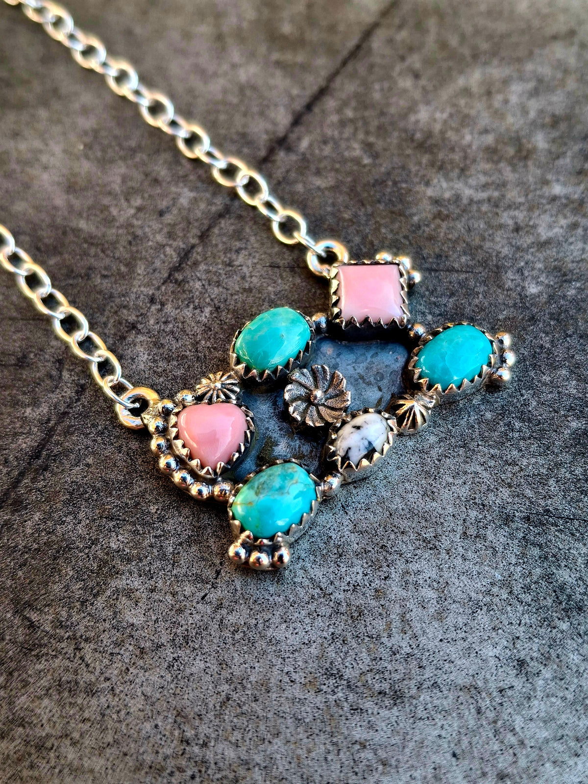 Multi-Stone Bar Necklace
