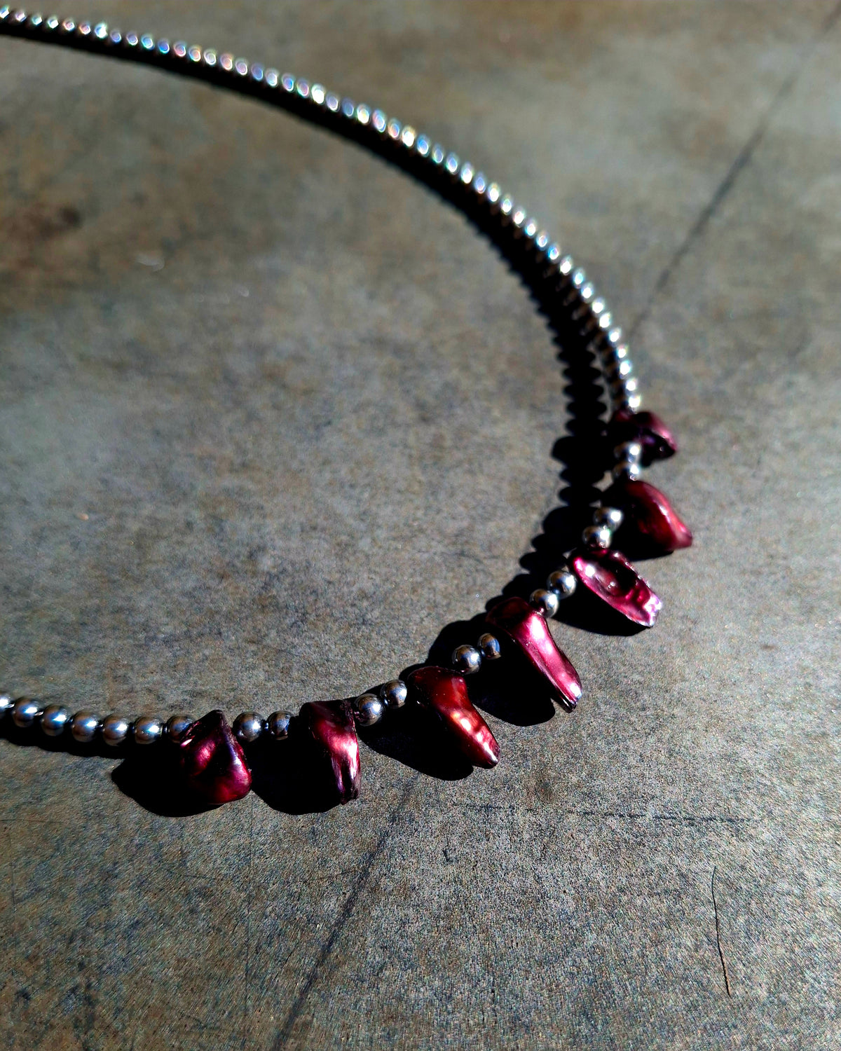 Purple Pearl Bead Necklace