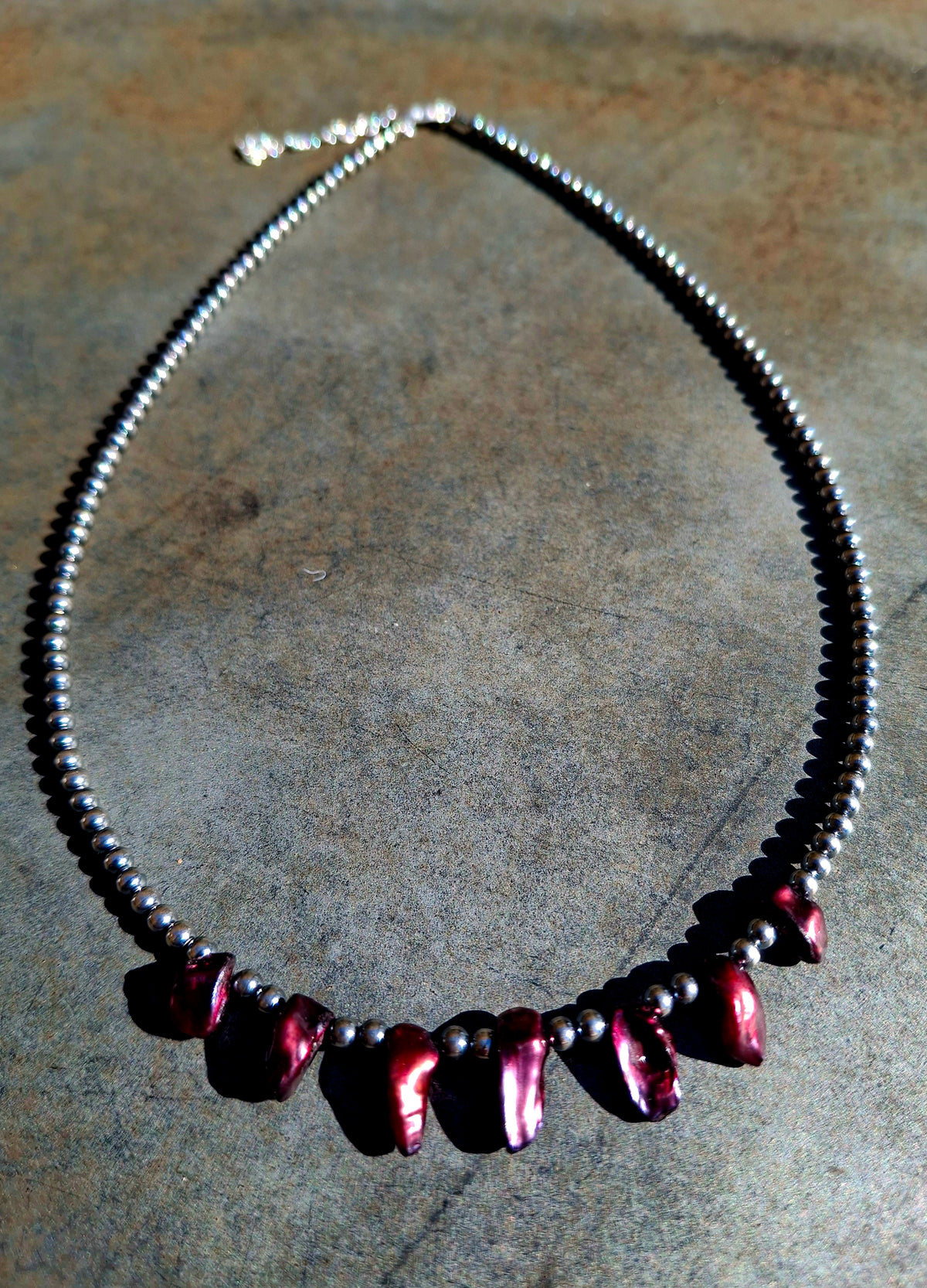 Purple Pearl Bead Necklace