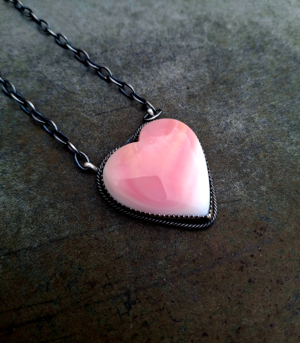 Pink Conch Heart Necklace