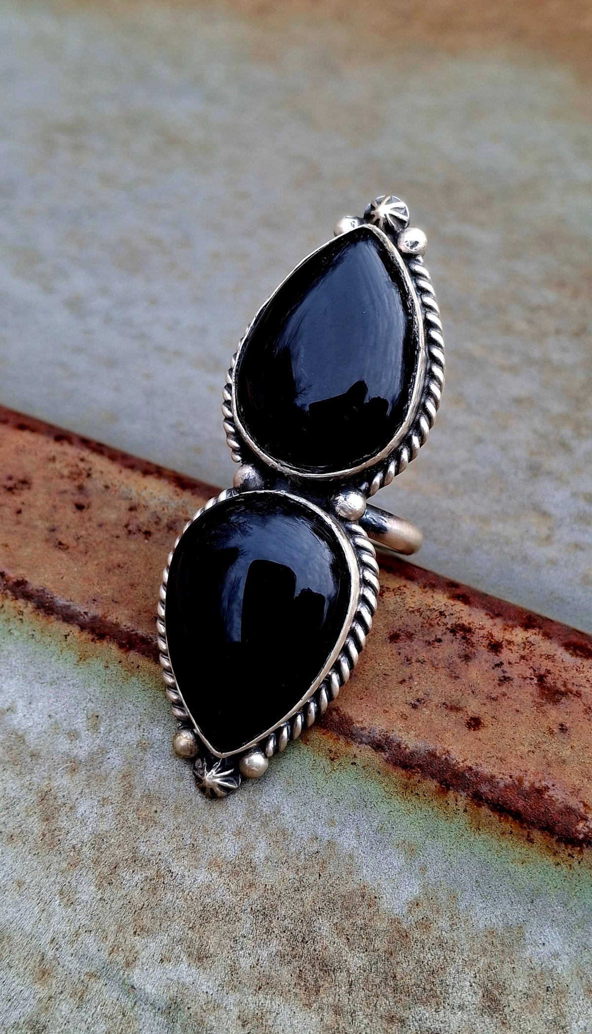 Black Onyx Adjustable Ring
