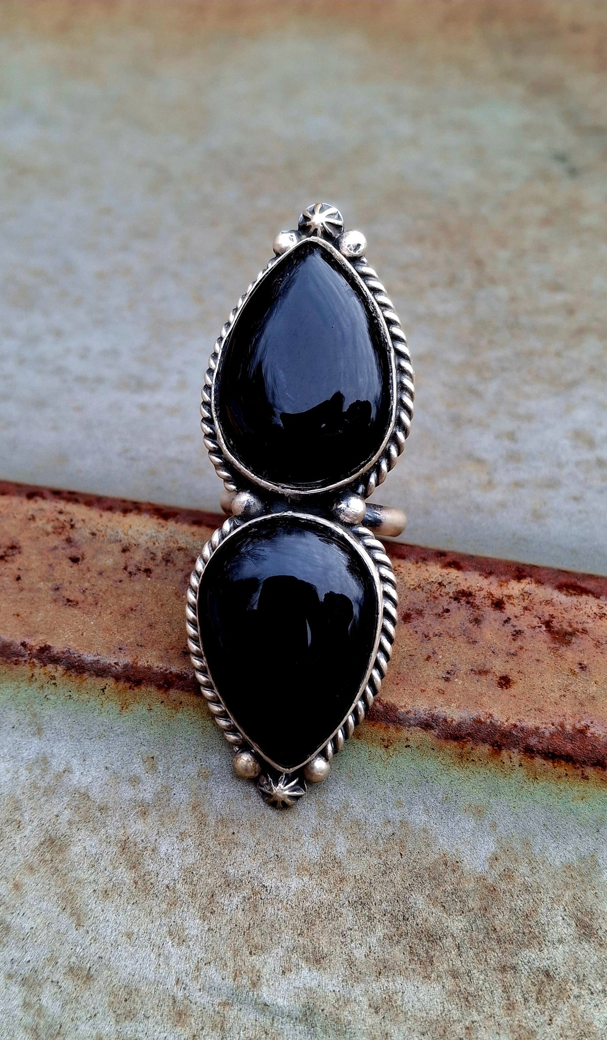 Black Onyx Adjustable Ring
