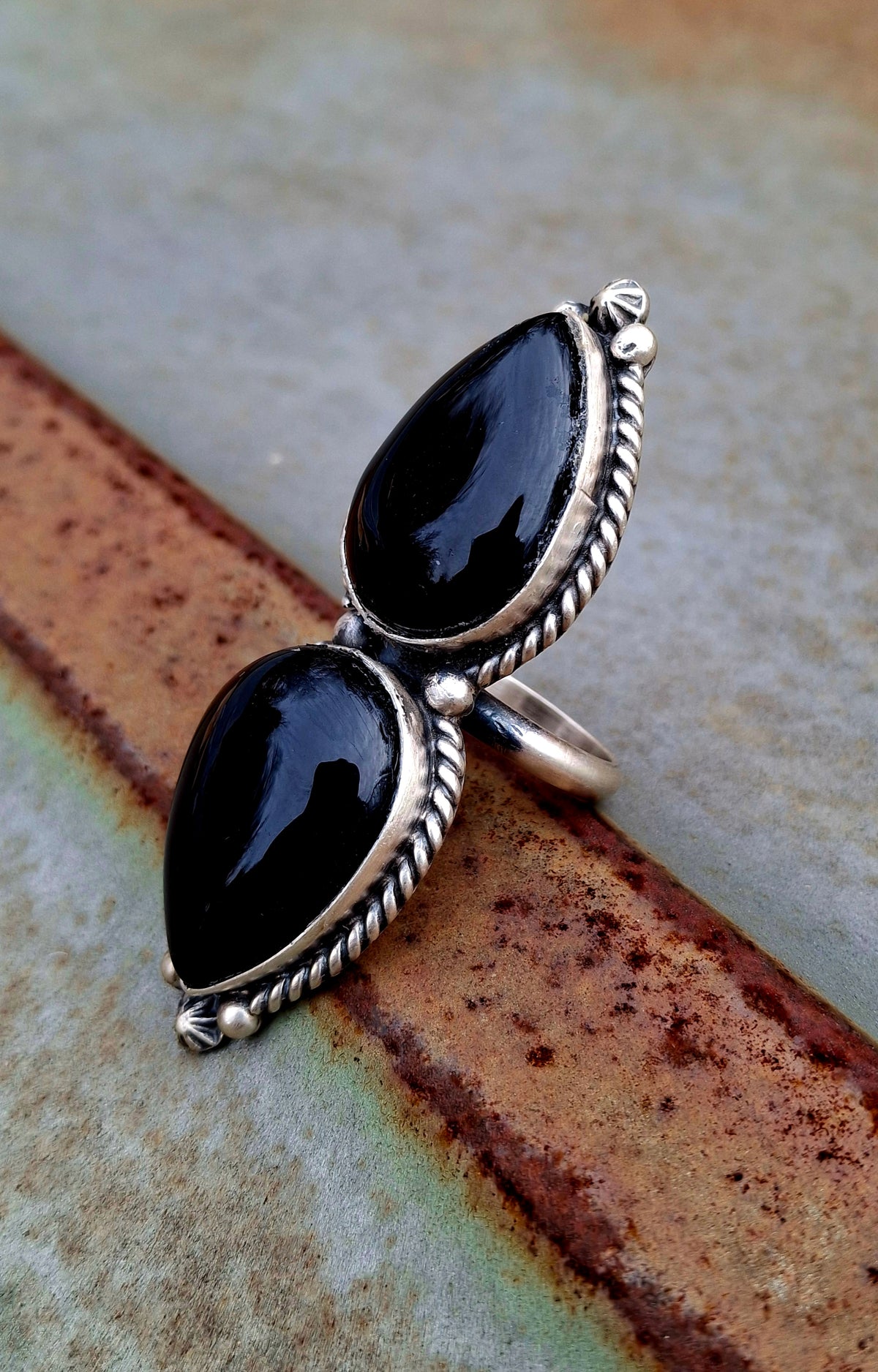 Black Onyx Adjustable Ring
