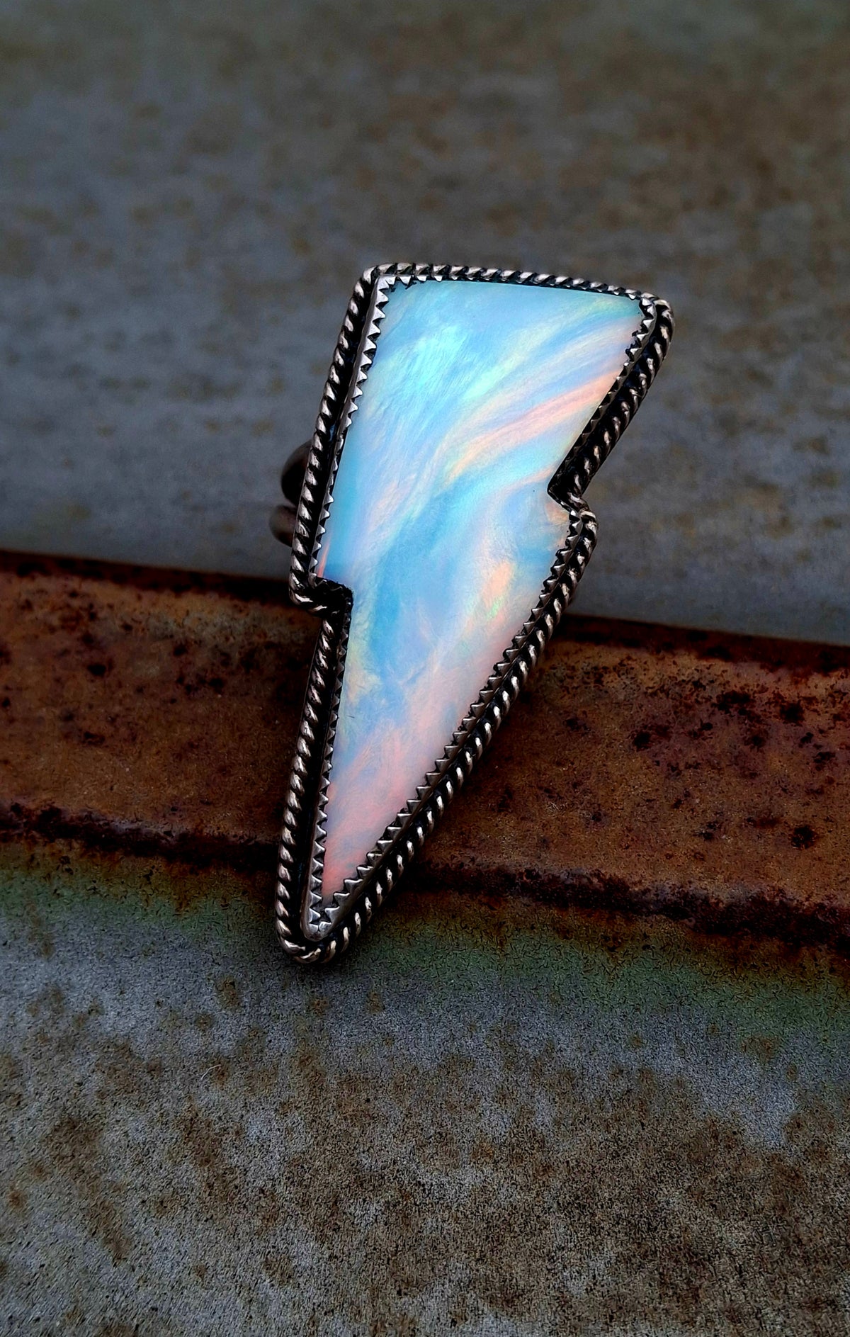 Aurora Opal Bolt Ring
