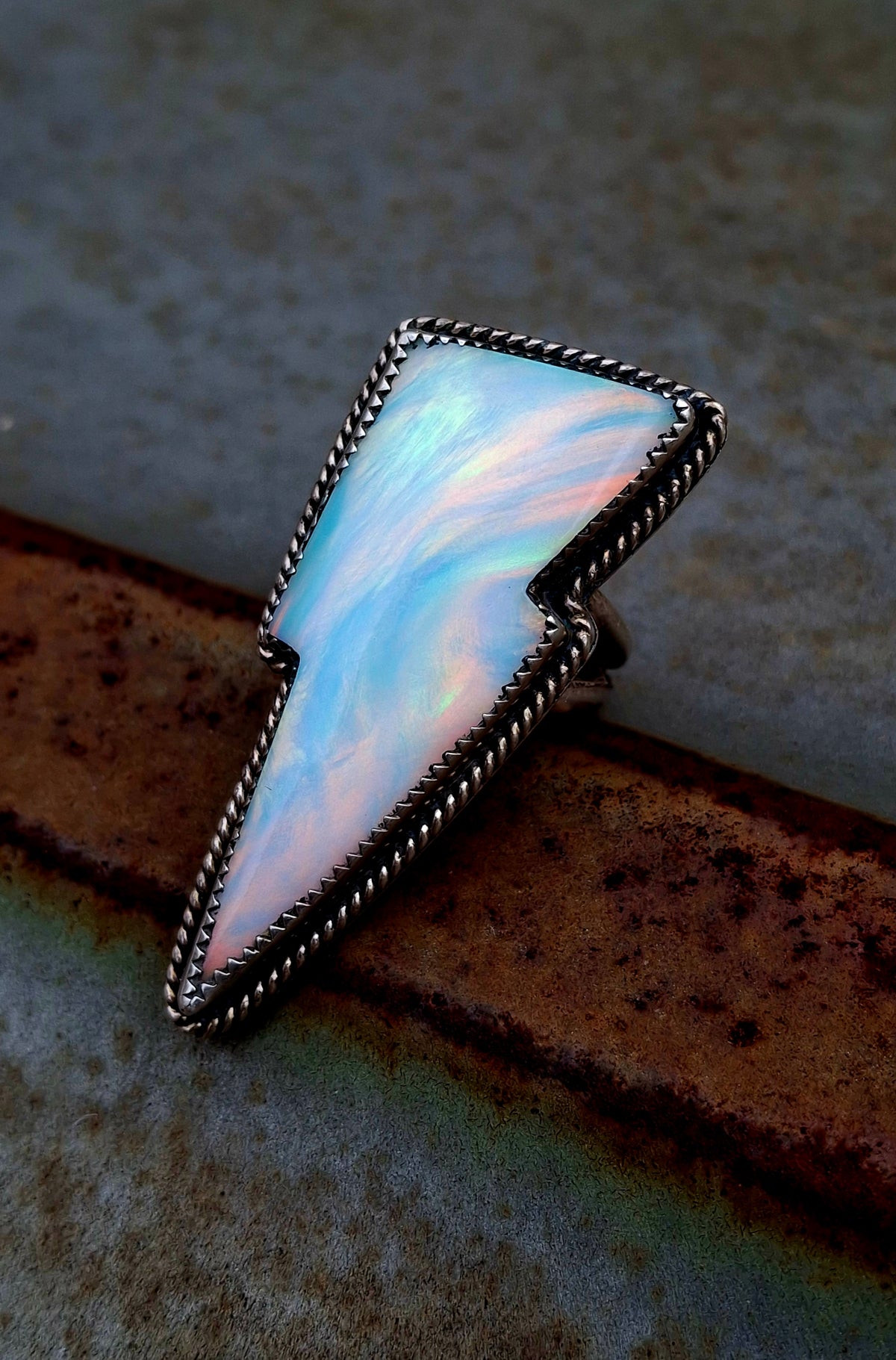 Aurora Opal Bolt Ring