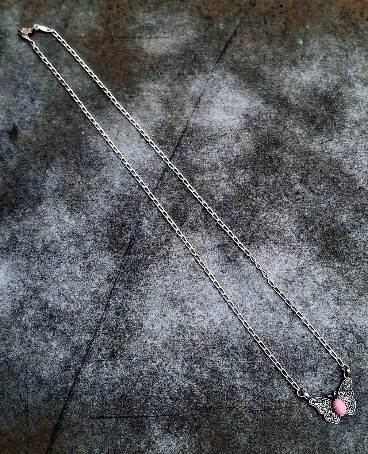 Pink Conch Butterfly Necklace