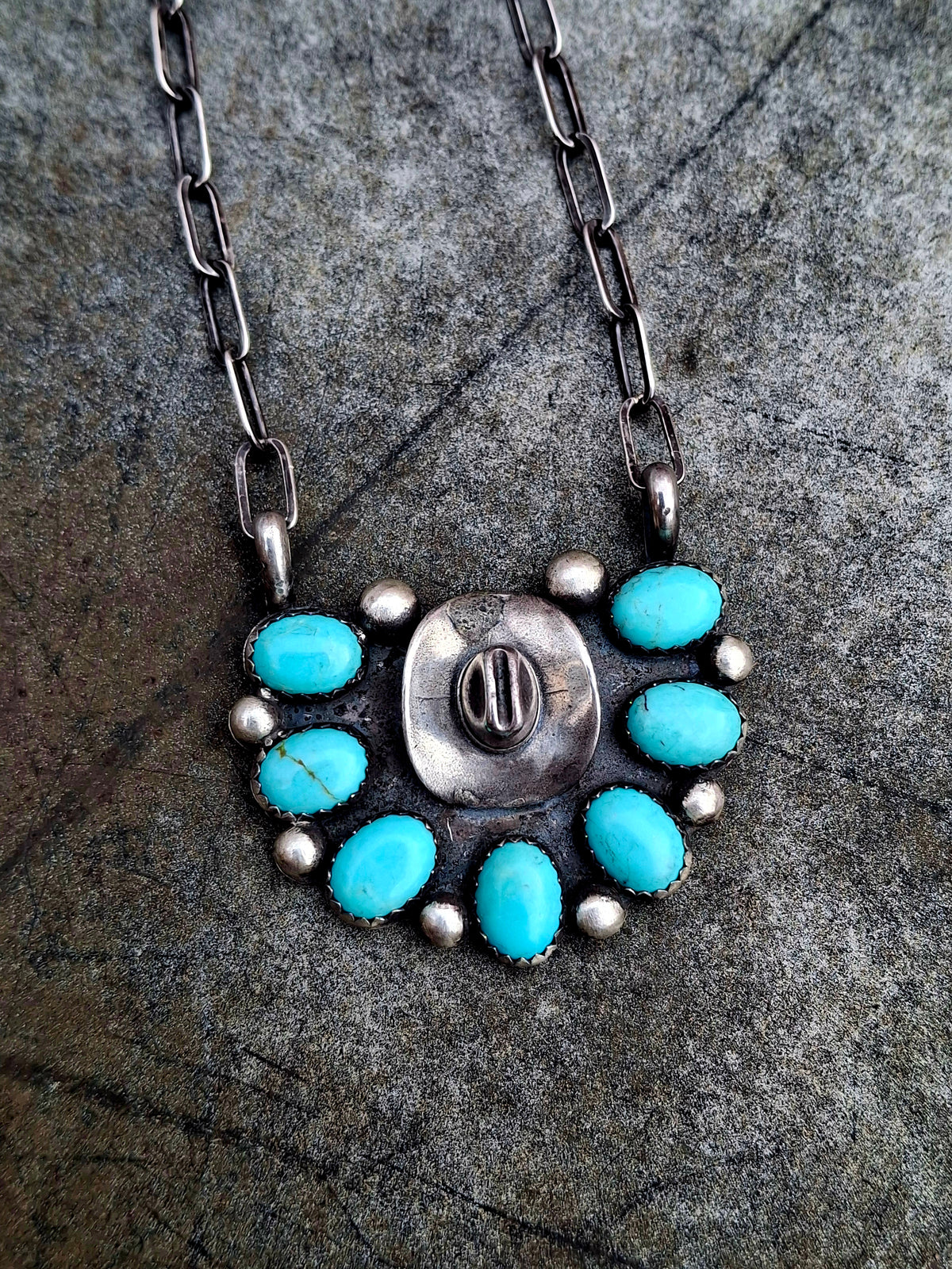 Kingman Cowboy Hat Cluster Necklace