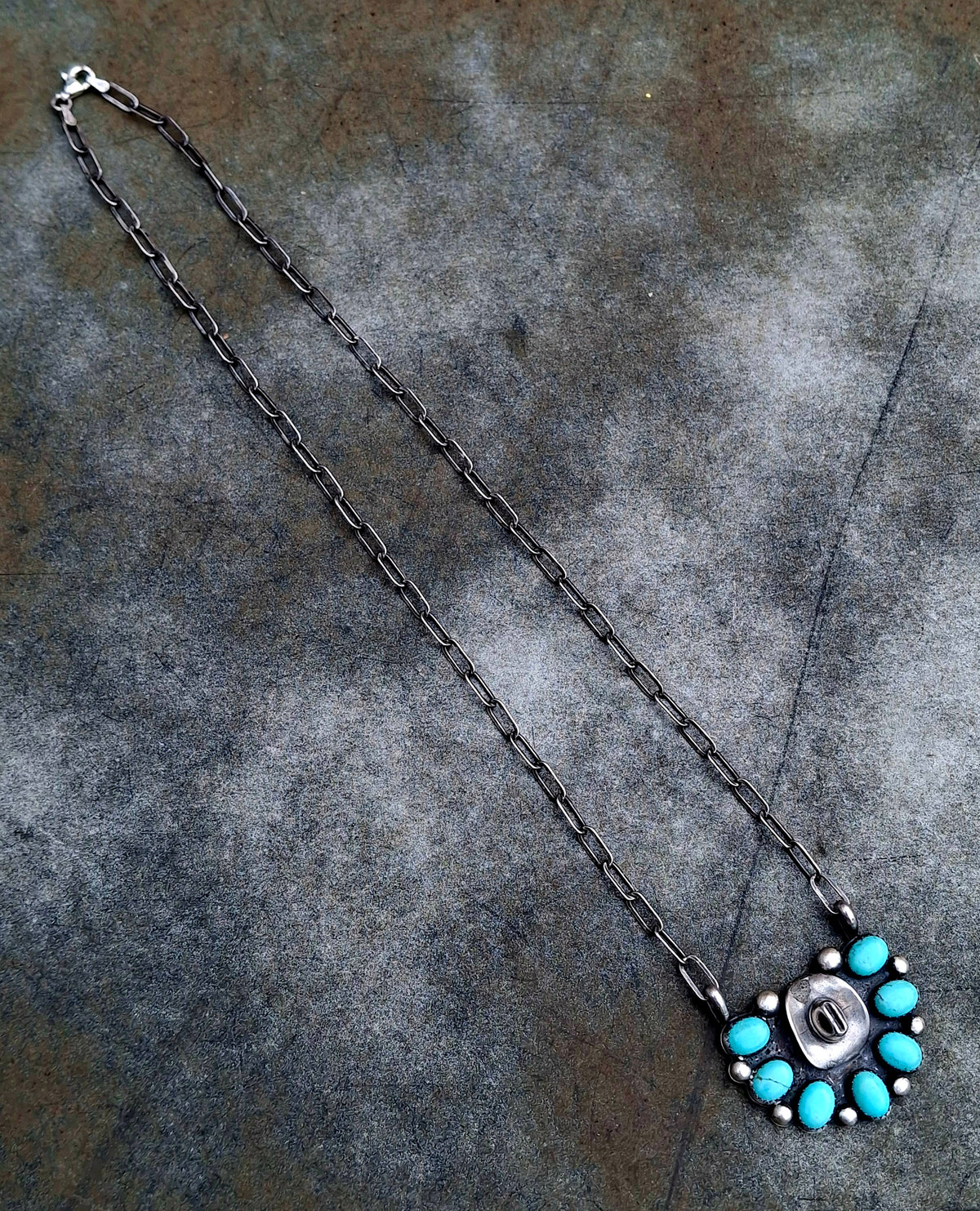 Kingman Cowboy Hat Cluster Necklace