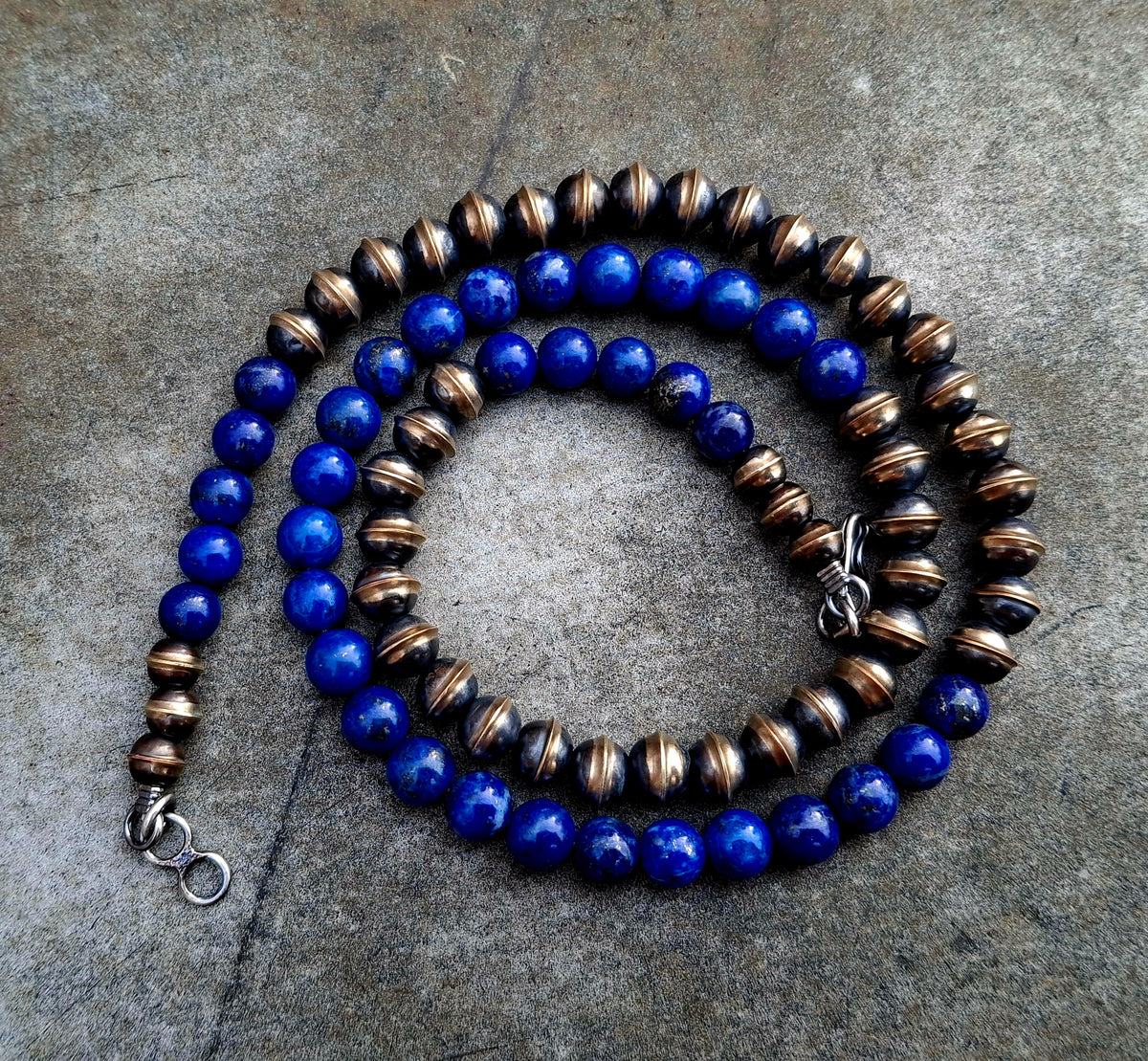 Lapis Bench Bead Necklace