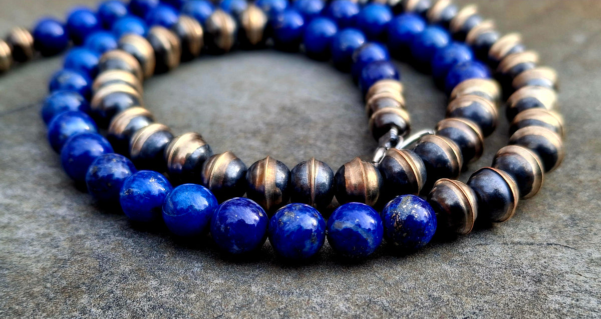 Lapis Bench Bead Necklace