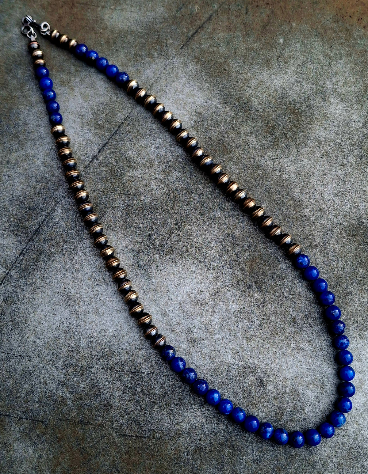 Lapis Bench Bead Necklace