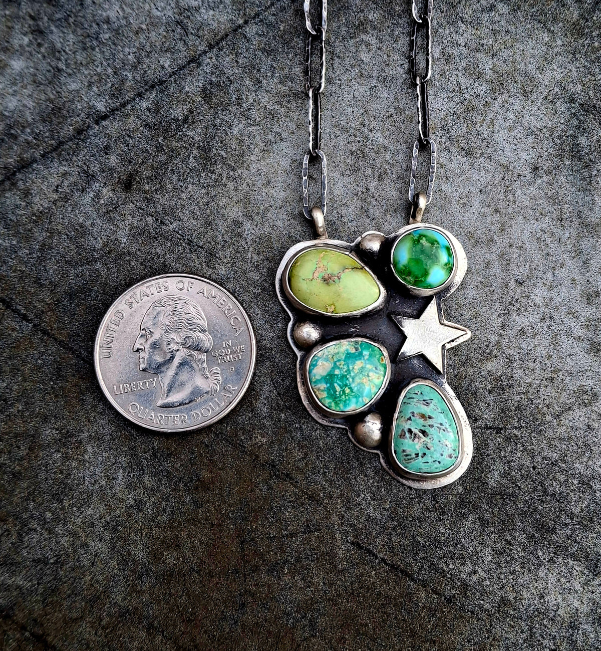 Turquoise Star Cluster Necklace