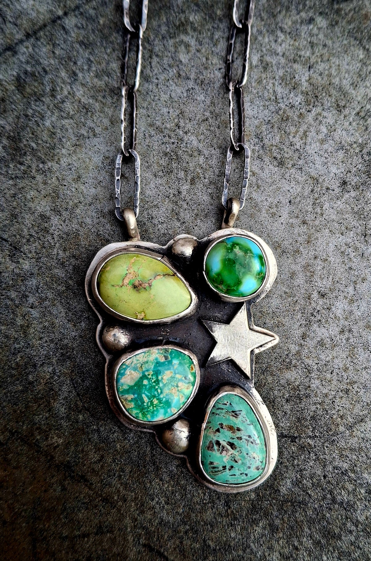 Turquoise Star Cluster Necklace