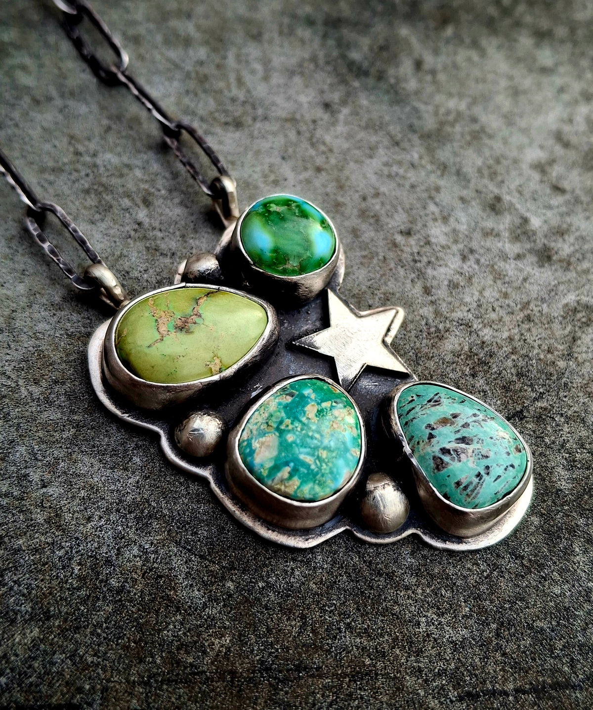 Turquoise Star Cluster Necklace