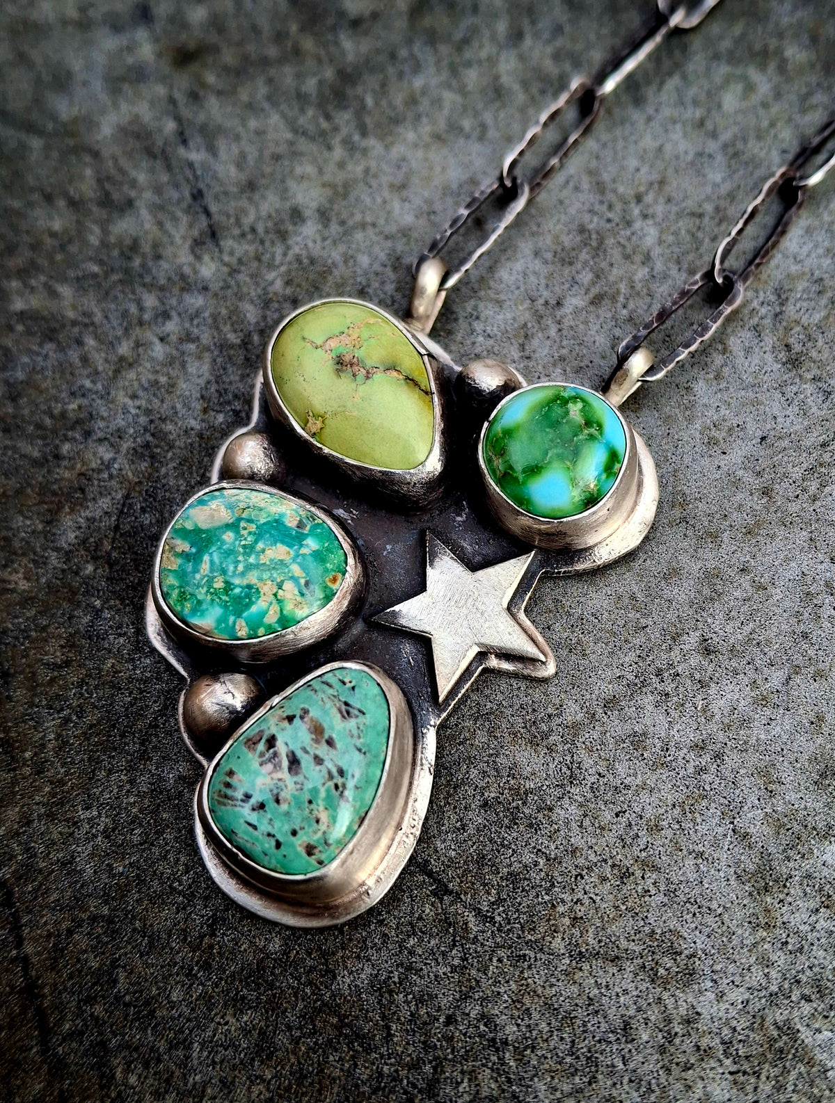 Turquoise Star Cluster Necklace