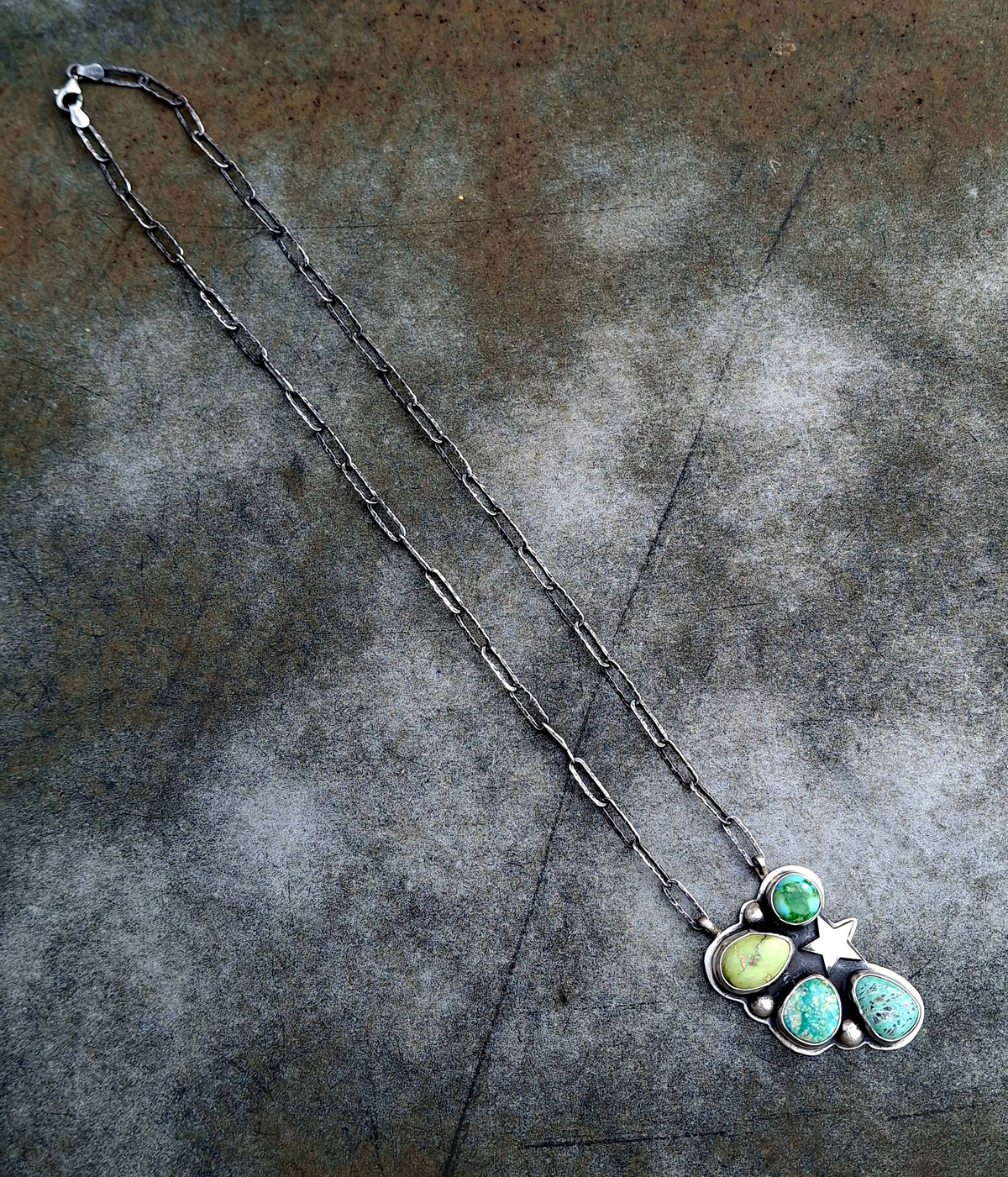 Turquoise Star Cluster Necklace