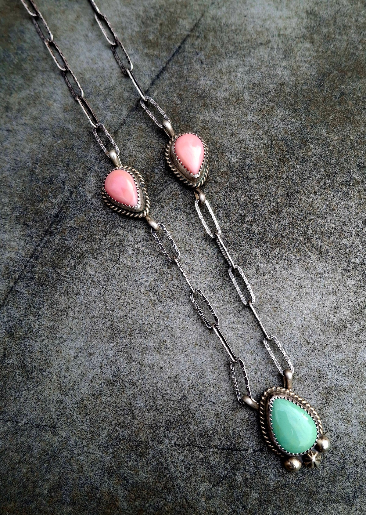 Australian/Pink Conch Trio Necklace