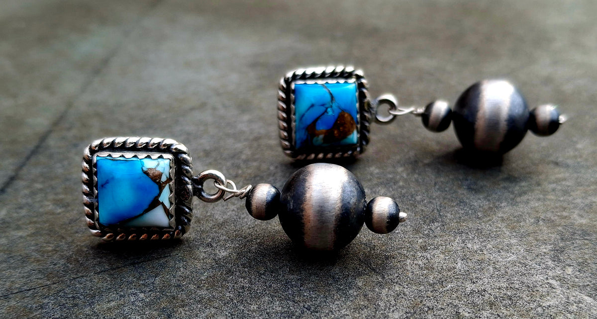 Ice Blue Dahlia Earrings